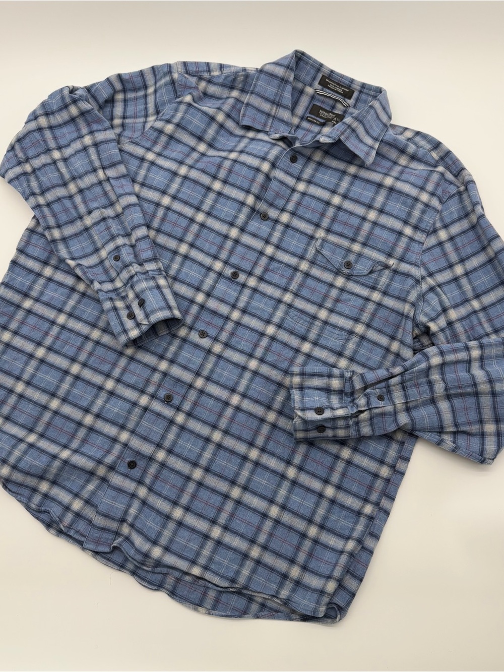Nordstrom Light Blue Plaid Button-Down Shirt